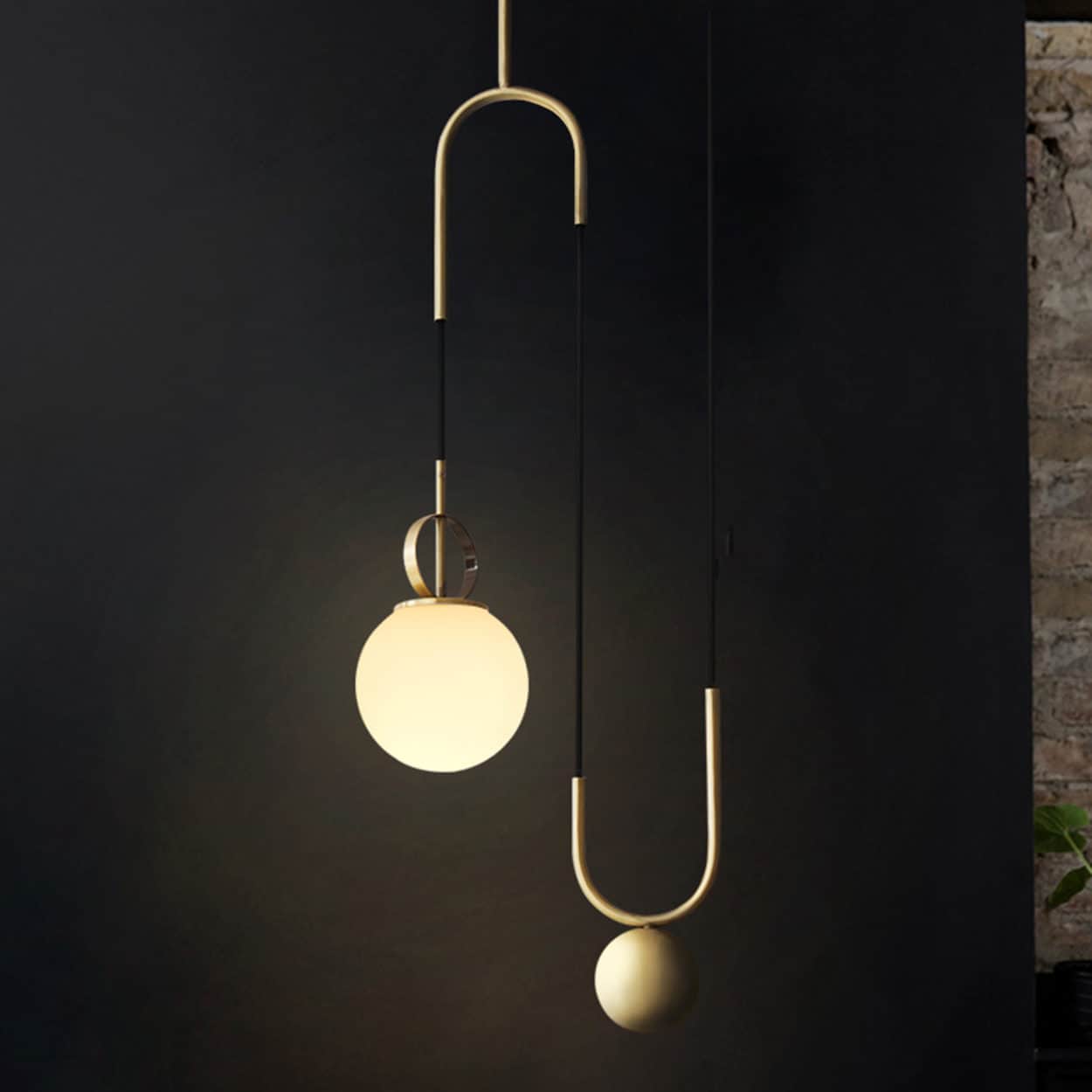 gold ball pendant light