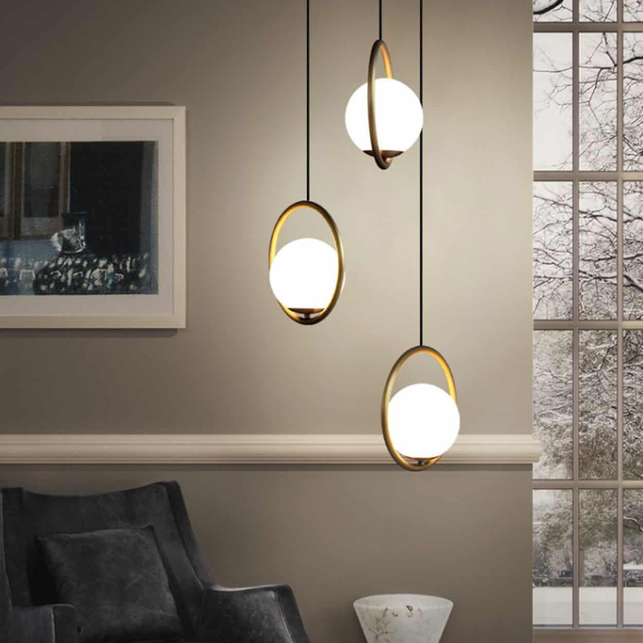 glass orb pendant lights