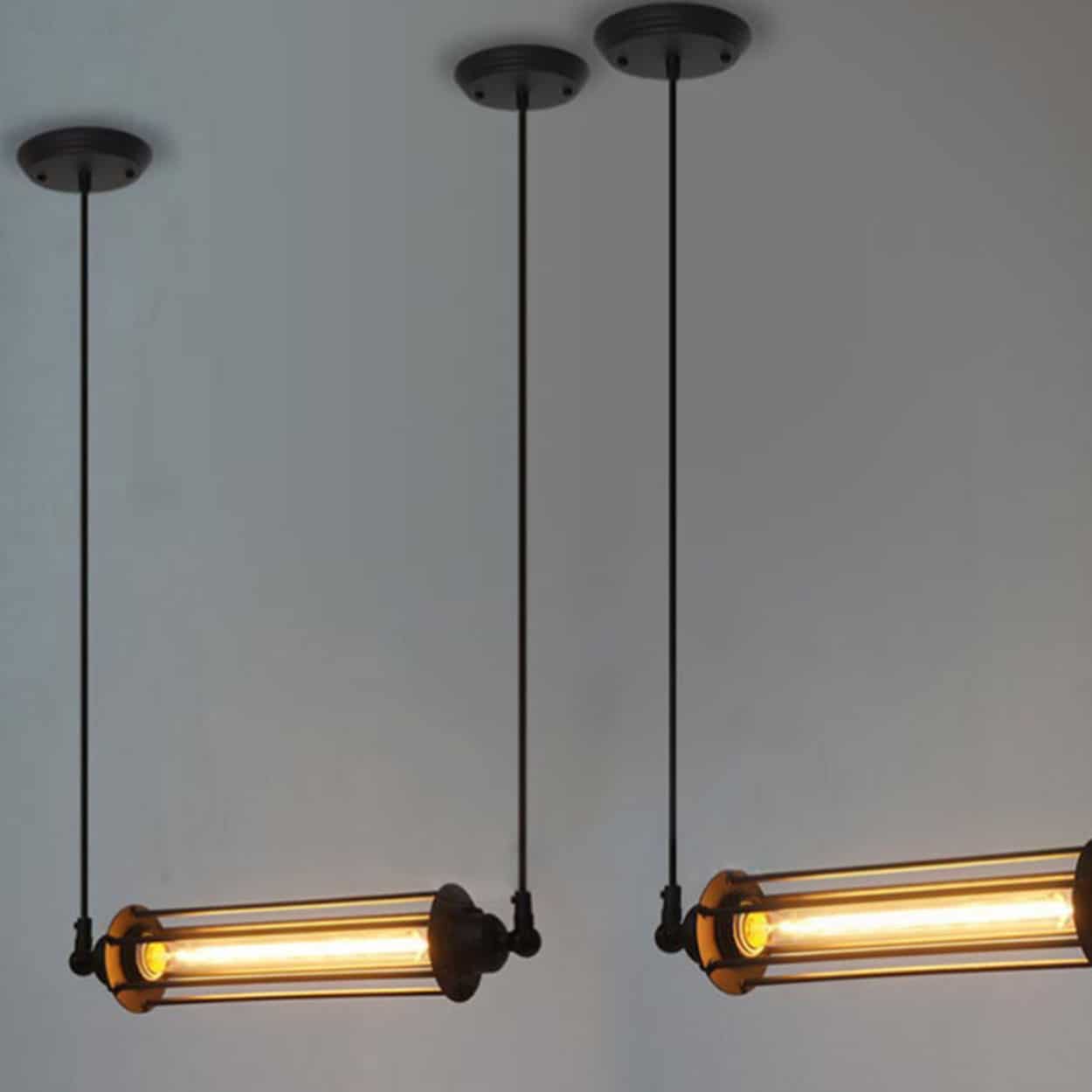 hanging tube light fixture