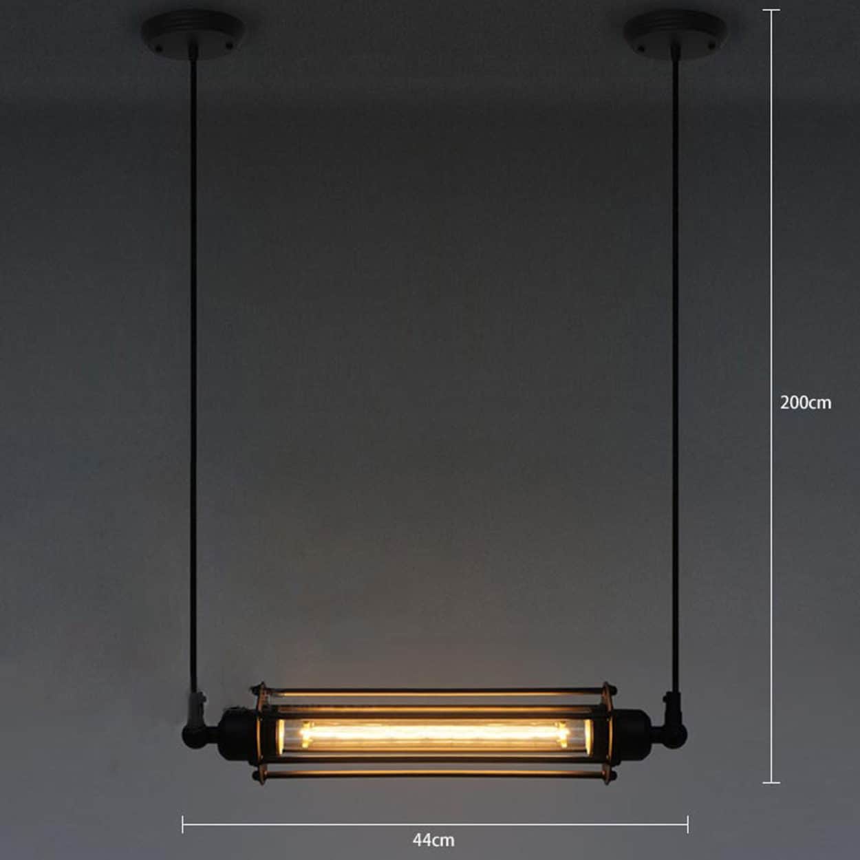 hanging tube light fixture