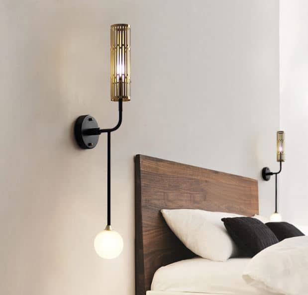 bedroom wall lights with cord