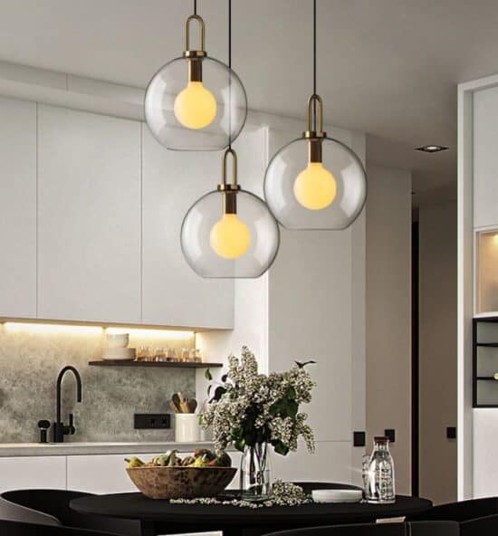 TORDIS U-loop Clear Glass Pendant Light | Screed