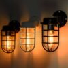 Mariniin Industrial Caged Wall Lamp - metal caged wall lamp