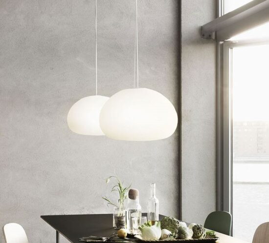 Topana Minimalist White Frosted Glass Pendant Light | Screed