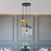 Sigrida Geometric Shades Pendant Light triple cluster lamps