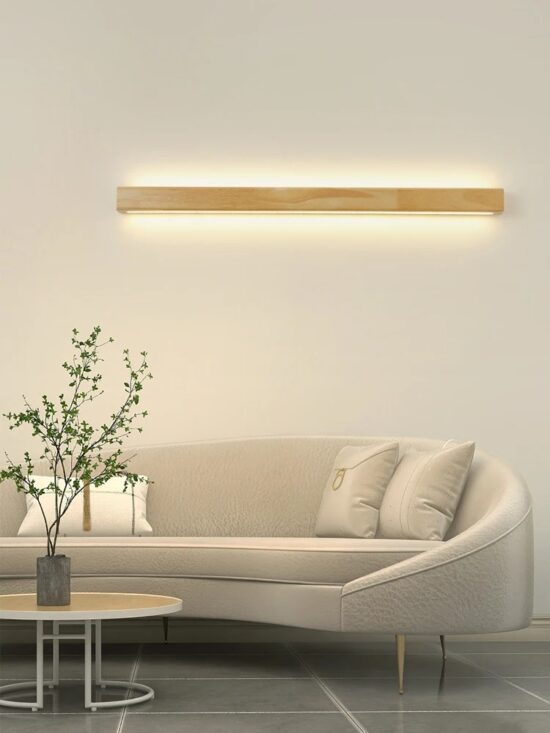 Absalomit Scandinavian Wooden Sleek Bar Wall Lamp - living room