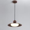 Alfvinor Scandinavian Pot-Lid Pendant Lamp - dark wood pendant