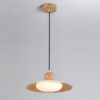 Alfvinor Scandinavian Pot-Lid Pendant Lamp - light wood pendant