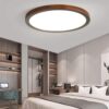 Amanrek Wooden Round Flush Mount Ceiling Light - hotel ceiling lamp