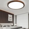 Amanrek Wooden Round Flush Mount Ceiling Light - hotel room ceiling