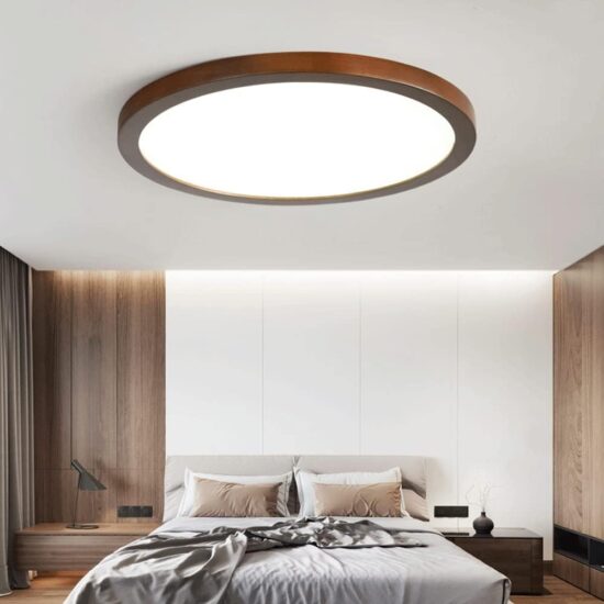 Amanrek Wooden Round Flush Mount Ceiling Light - luxury ceiling lamp