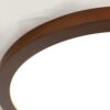 Amanrek Wooden Round Flush Mount Ceiling Light - wooden ceiling lamp