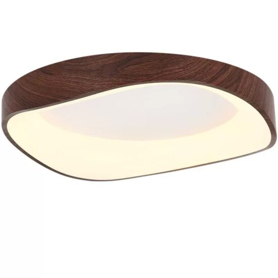 Ceciliar Modern Wavy Rectangular Ceiling Lamp - walnut color ceiling