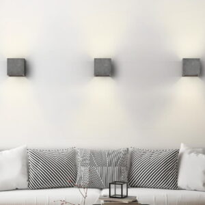 Clement Square Twin Shine Cement Wall Lamp - living room wall lamp