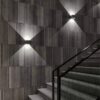 Clement Square Twin Shine Cement Wall Lamp - stairway wall lamp