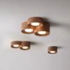 Dorothea Scandinavian Cylindrical Ceiling Light - wood grain lamp