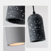 Esbenri Terrazzo Dome Pendant Lamp - gray black lamp