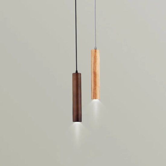 Frejre Minimalist Wood Long Tube Hanging Lamp