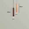 Frejre Minimalist Wood Long Tube Hanging Lamp - dimensions of pendant