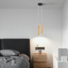 Frejre Minimalist Wood Long Tube Hanging Lamp - hotel room light