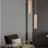 Frejre Minimalist Wood Long Tube Hanging Lamp - living room pendant