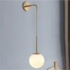 Gasimmo Glass Round Globe Pendant Light - gold rod pendant