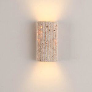 Holmquist Wabi-Sabi Travertine Stone Wall Lamp