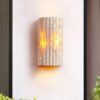 Holmquist Wabi-Sabi Travertine Stone Wall Lamp - outdoor stone lamp