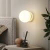 Ingvild Round Frosted Globe Wall Lamp - hotel room wall lamp