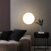 Ingvild Round Frosted Globe Wall Lamp - studio wall lamp