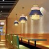 Krestenno Rattan and Cloth Triple Tier Pendant Lamp - Hotel pendant