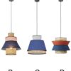 Krestenno Rattan and Cloth Triple Tier Pendant Lamp - hanging pendant