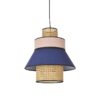 Kresyman Rattan and Cloth Multi-tier Pendant Lamp - Multicolour