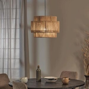 Kristoda Triple Layered Rope Drum Pendant Lamp - hotel rattan lamp