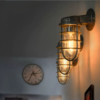 Mariniin Industrial Caged Wall Lamp - hotel wall lamp