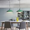 Osvoonar Industrial Pot-Lid Metal Pendant Light - dining room