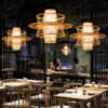 Rattana Bamboo UFO-Shaped Pendant Lamp - cafe pendant lamp