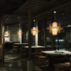 Rattana Bamboo UFO-Shaped Pendant Lamp - restaurant pendant lamp