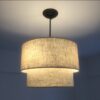 Varejona Double Layer Cloth Drum Pendant Lamp - hallway pendant lamp