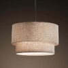 Varejona Double Layer Cloth Drum Pendant Lamp - hanging lamp