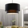 Varejona Double Layer Cloth Drum Pendant Lamp - studio pendant lamp