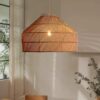 Oswalen Rattan Dome Pendant Lamp - cafe pendant lamp