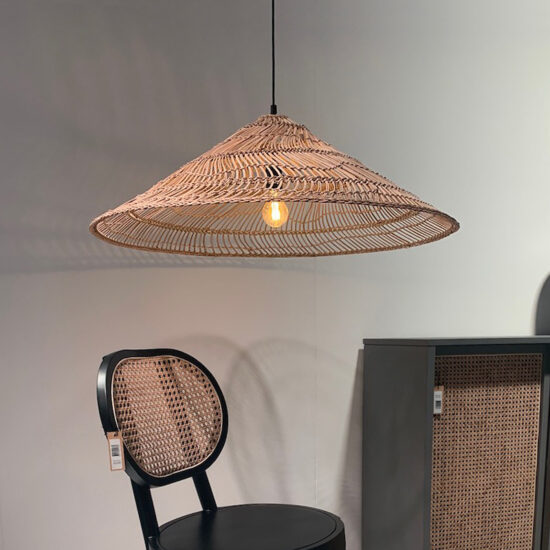 Rebesen Rattan Cone Pendant Lamp - living room pendant lamp