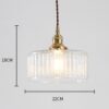 Lottelumn Retro Glass Jar Pendant Lamp - dimensions