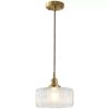 Lottelumn Retro Glass Jar Pendant Lamp - golden pendant