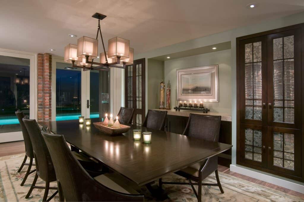 Dining room layered lighting