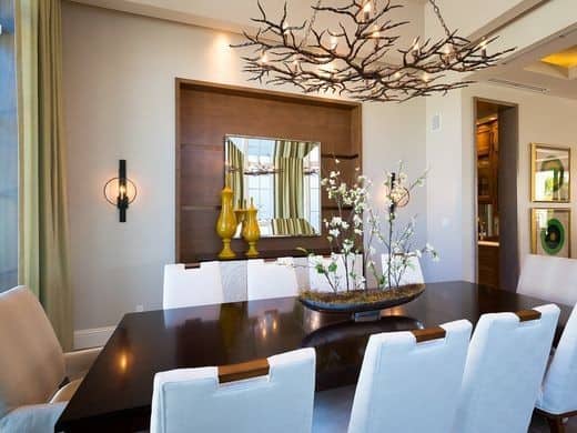 dining room layered lighting