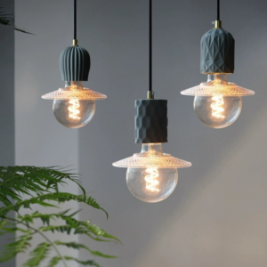 Cement Top Pendant Light - 3 Shape Light