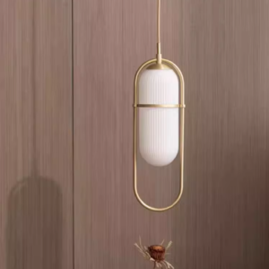 Insuppri Oval Loop Shade Pendant Light - gold