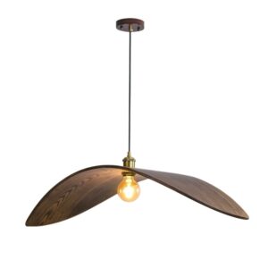 Wooden Wing Pendant Lamp - closeup